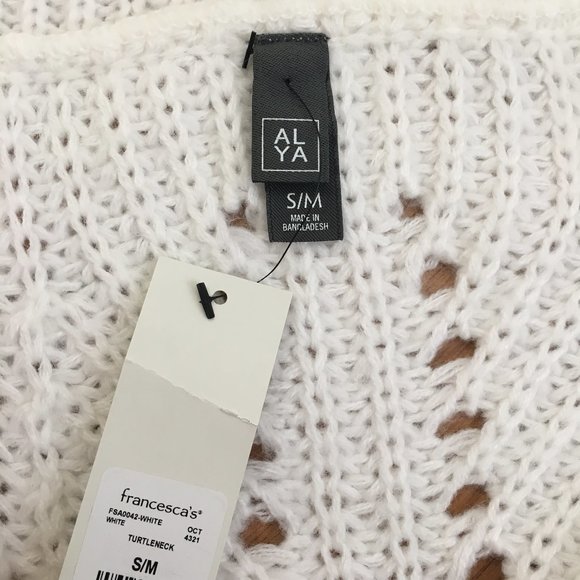 Francesca's ALYA Martha Turtleneck Knit Poncho Sweater Size S/M - Picture 9 of 11